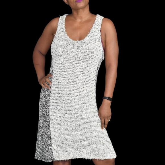 Phillip Lim Sweater Dress Black White Two Tone Sleeveless Tweed Knit Size Medium - Picture 10 of 12